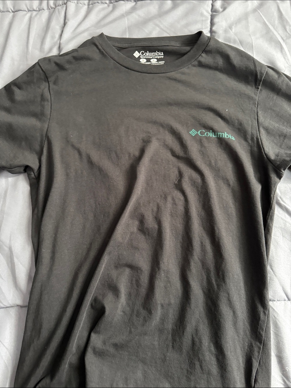 Columbia Black Short-Sleeve Tee with Teal Logo